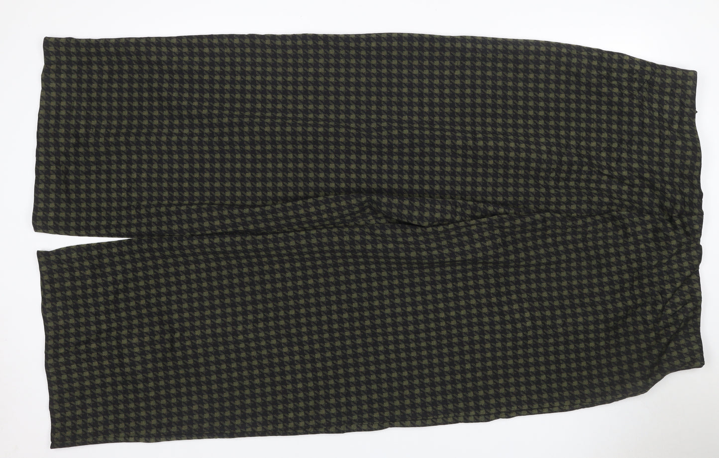 Marks & Spencer Women Green Check Wide Leg Trousers UK 20 Regular