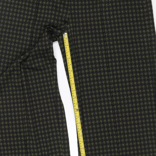 Marks & Spencer Women Green Check Wide Leg Trousers UK 20 Regular