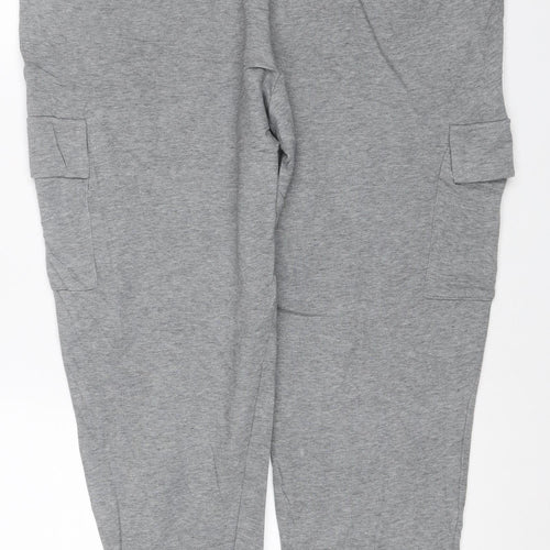 Marks and Spencer Men Grey L Cotton Jersey Drawstring Jogger Trousers