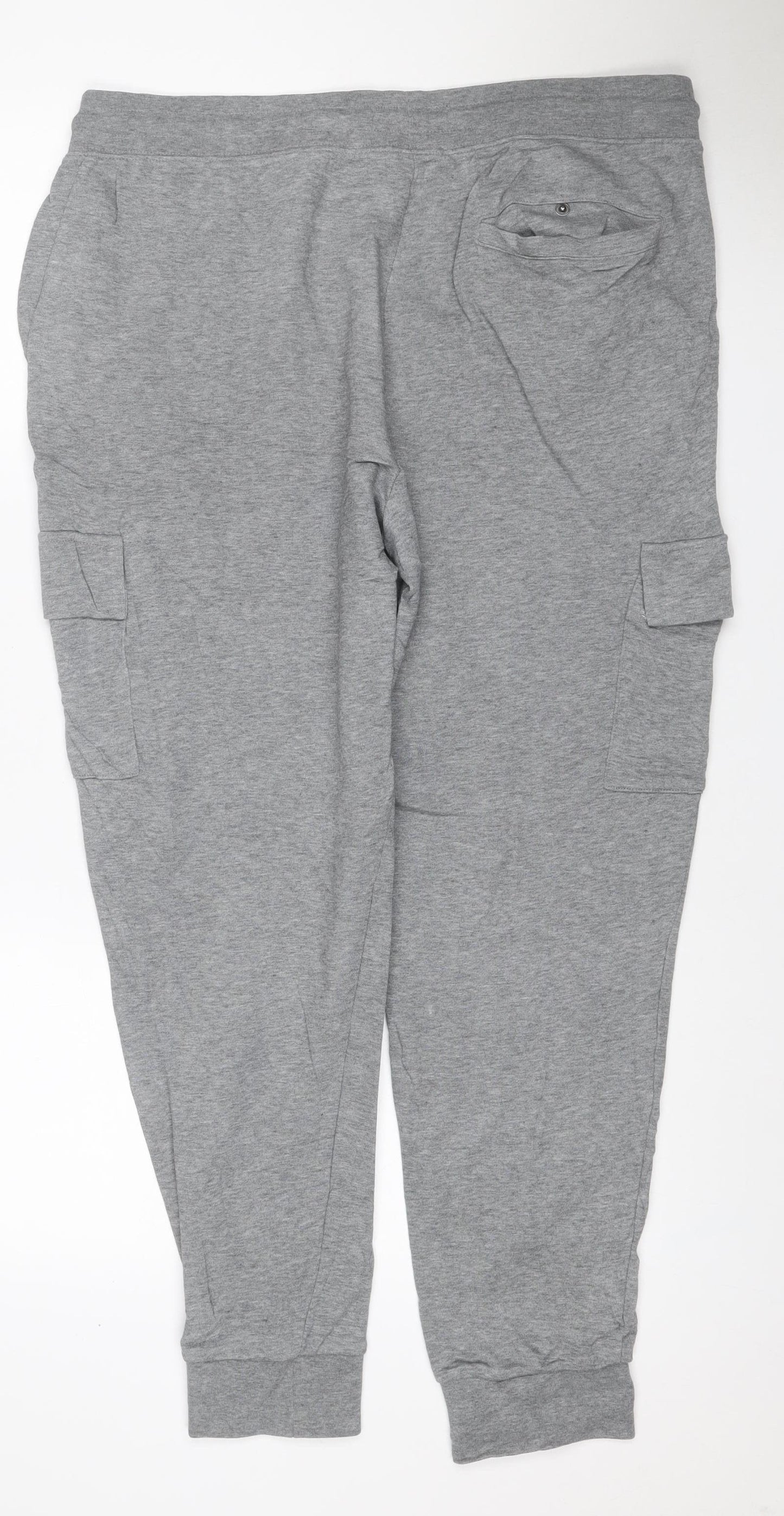 Marks and Spencer Men Grey L Cotton Jersey Drawstring Jogger Trousers