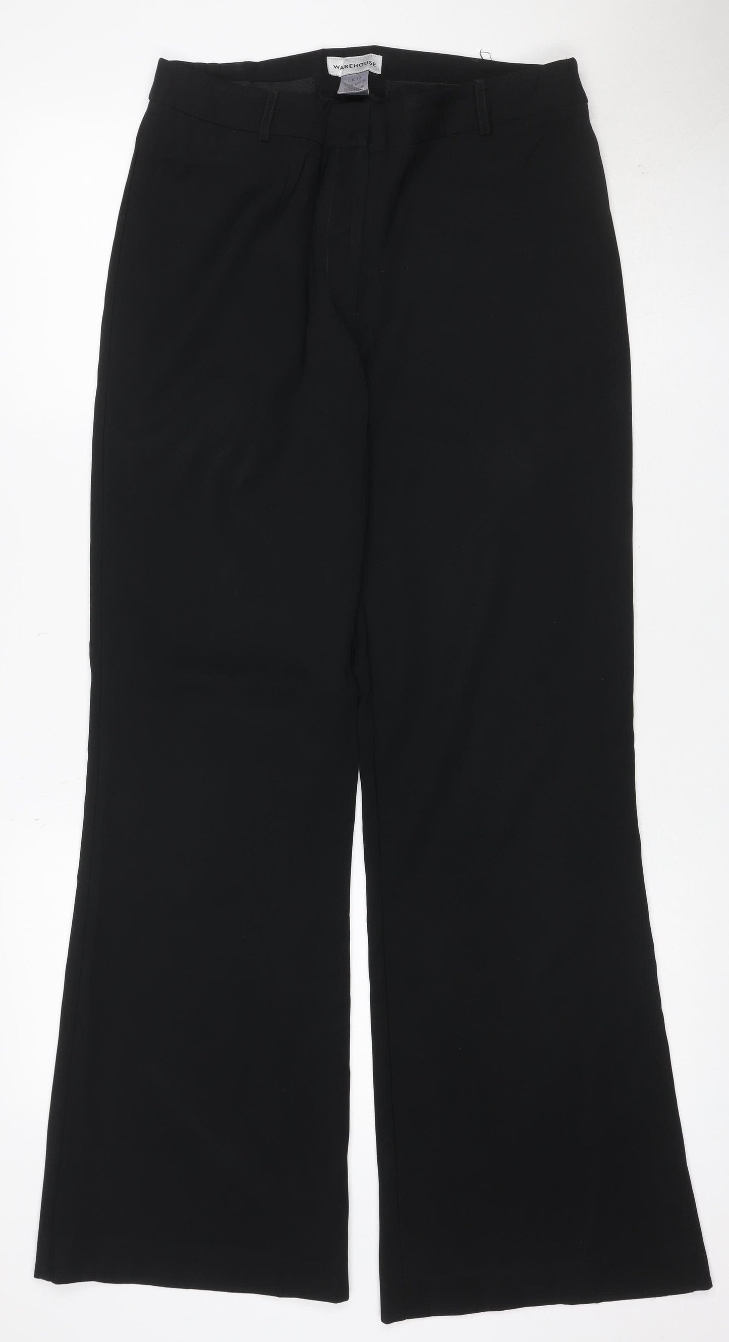 Warehouse Women's Black UK 10 Flared Tailored Dress Trousers