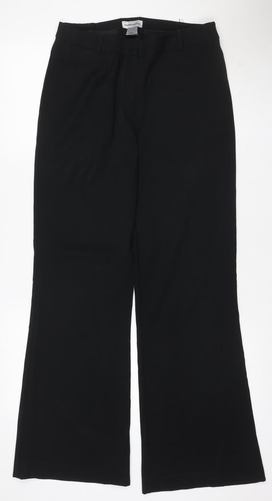 Warehouse Women's Black UK 10 Flared Tailored Dress Trousers