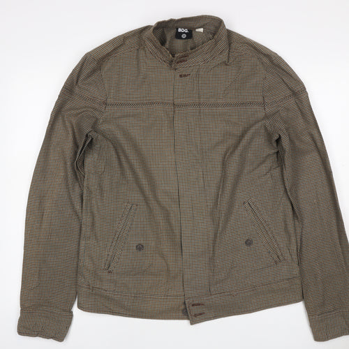 BDG Men’s Brown Check Cotton Button Front Jacket Size M