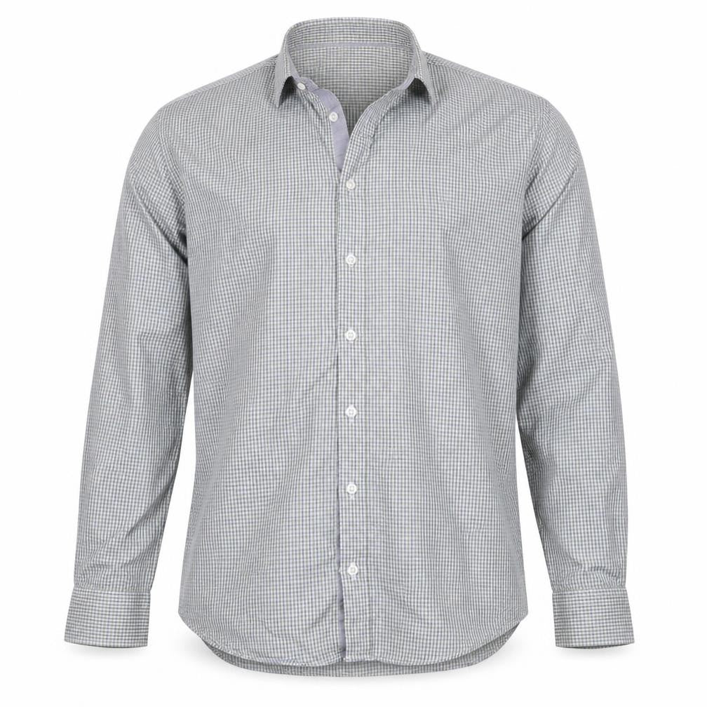 Front view of Marks & Spencer Men Multicolour Check 16.5 Slim Twill Shirt