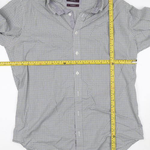 Marks & Spencer Men Multicolour Check 16.5 Slim Twill Shirt