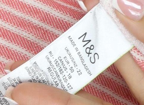 M&S Women’s Pink Stripe Size 18 Cropped Wide Leg Tie Trousers