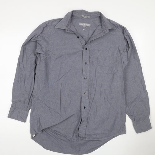 Van Heusen Men Grey 15.5 Regular Fit Cotton Long Sleeve Button-Up Shirt