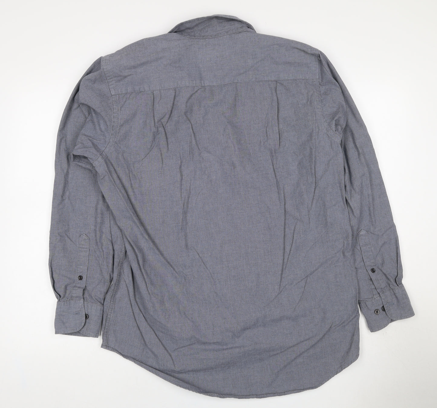 Van Heusen Men Grey 15.5 Regular Fit Cotton Long Sleeve Button-Up Shirt