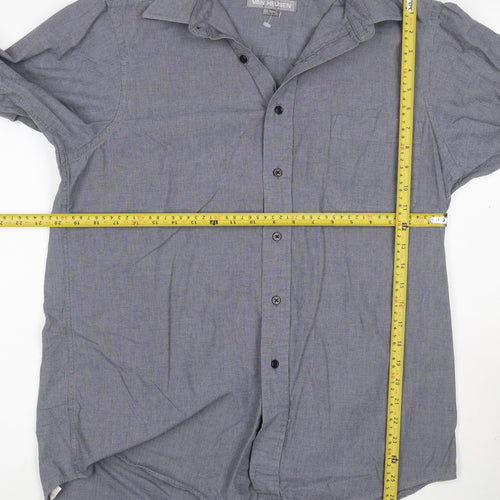 Van Heusen Men Grey 15.5 Regular Fit Cotton Long Sleeve Button-Up Shirt
