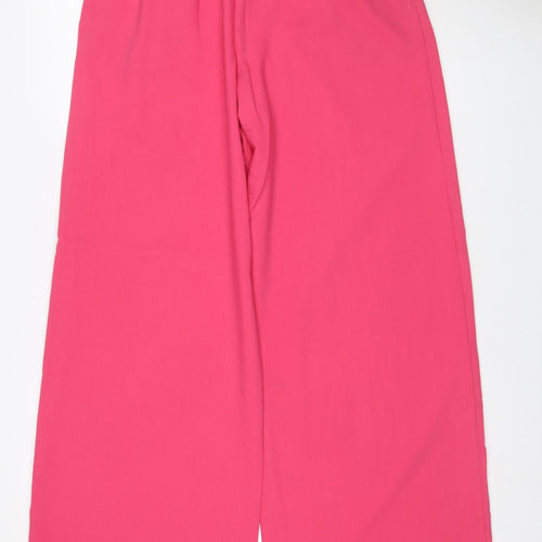 Marks and Spencer Women’s Pink Size 12 Long Wide-Leg Trousers