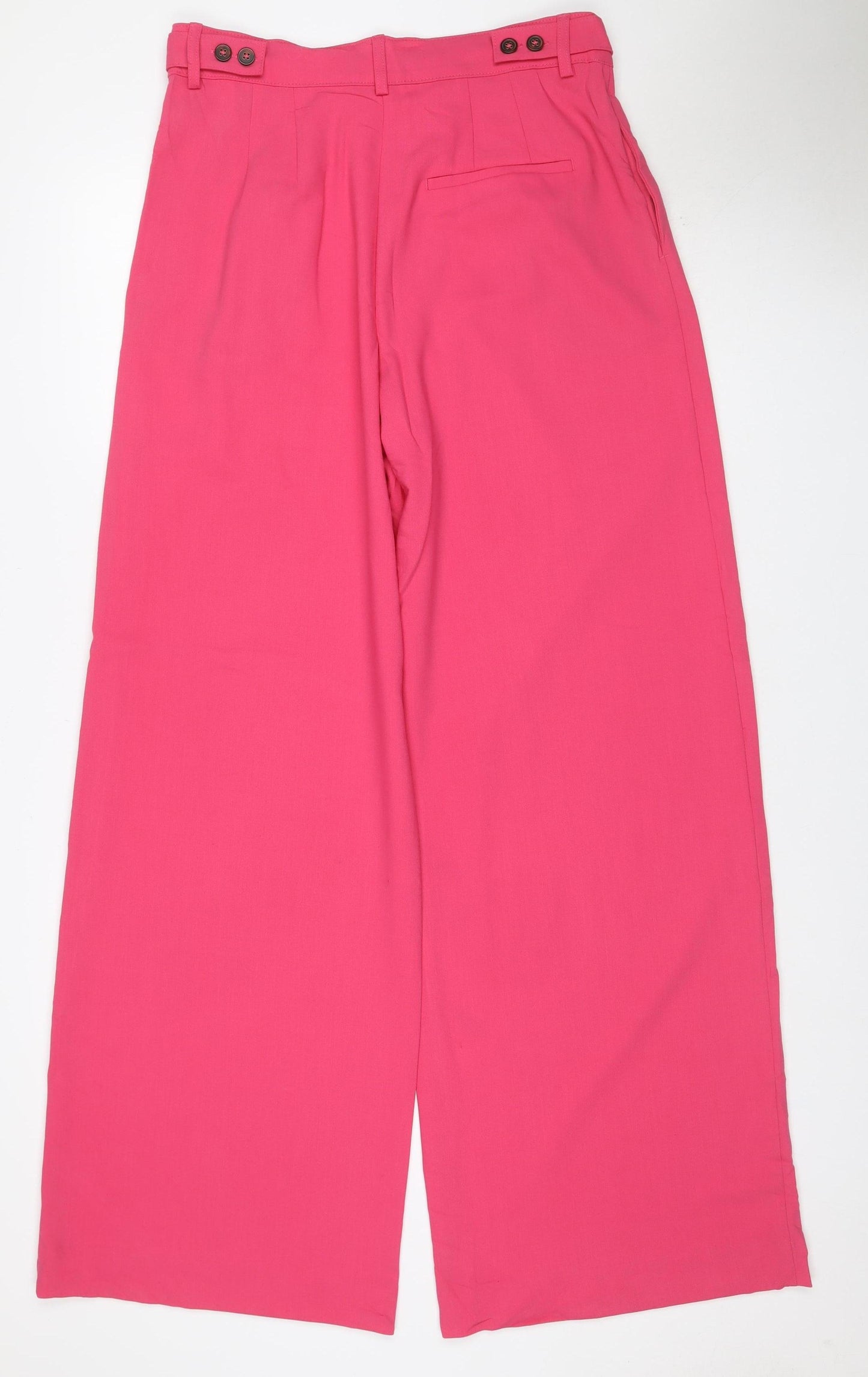 Marks and Spencer Women’s Pink Size 12 Long Wide-Leg Trousers