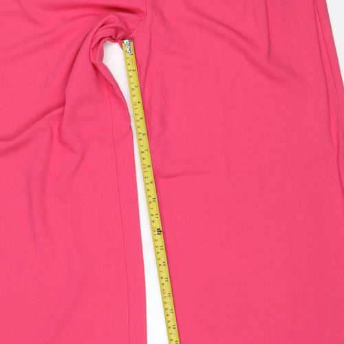 Marks and Spencer Women’s Pink Size 12 Long Wide-Leg Trousers