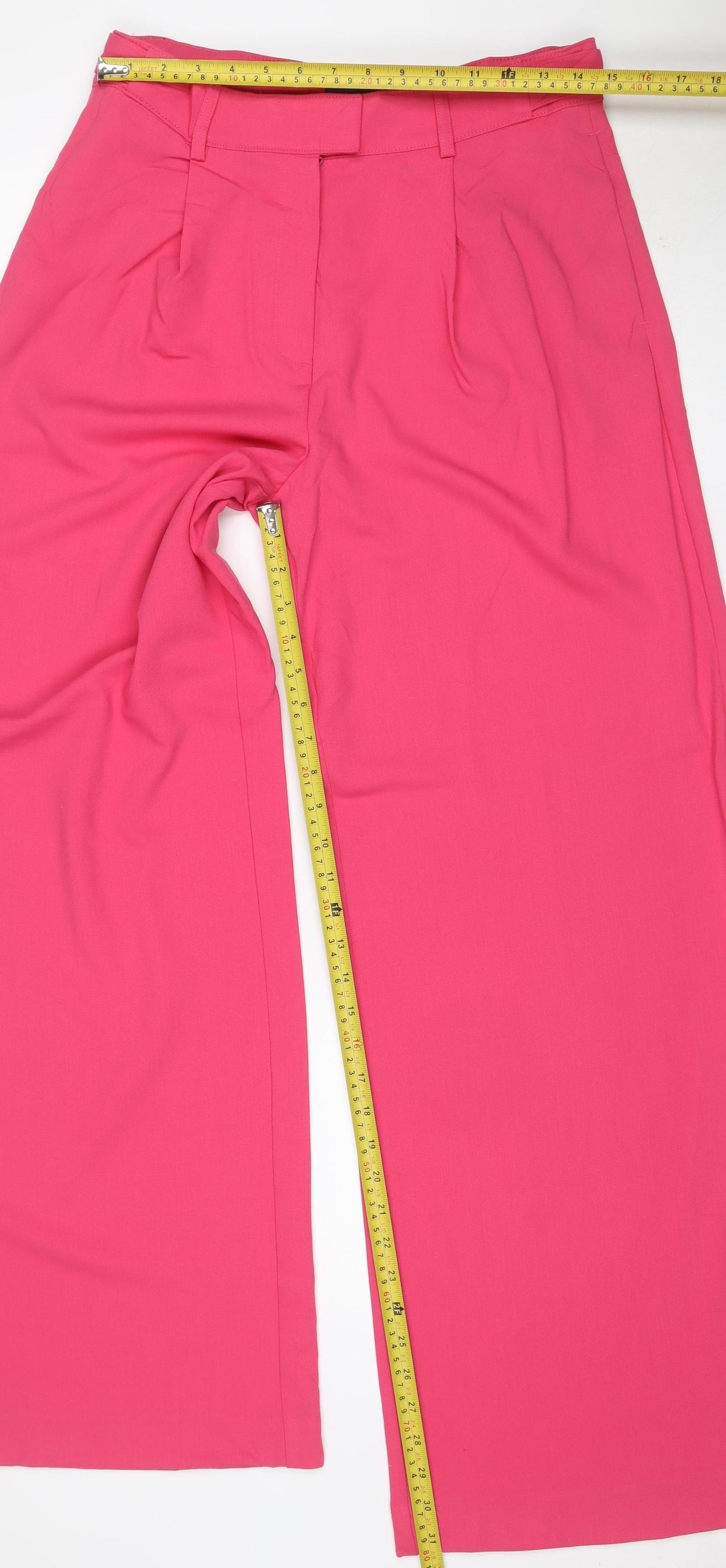 Marks and Spencer Women’s Pink Size 12 Long Wide-Leg Trousers