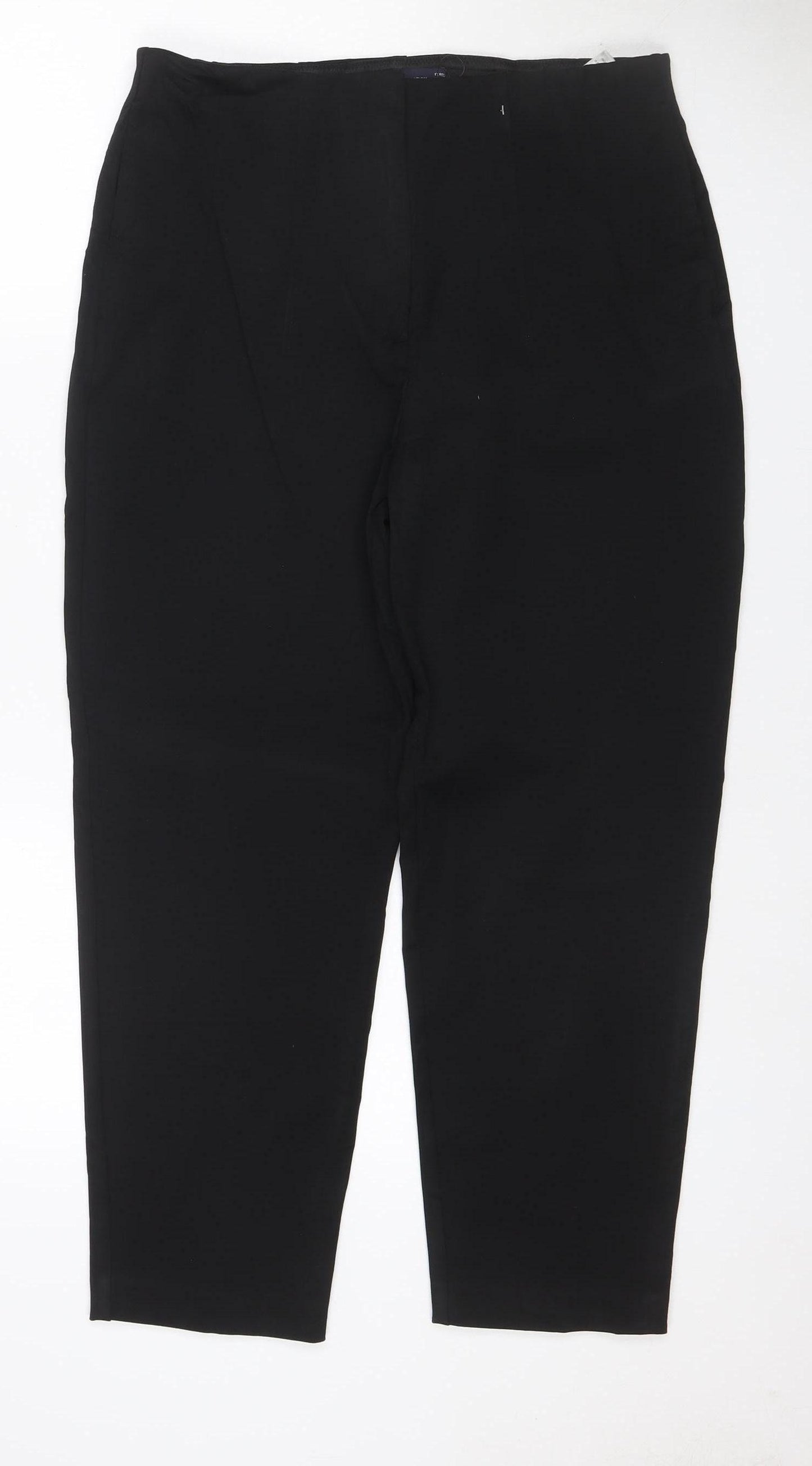 Marks & Spencer Women Black Size 12 Regular Straight Dress Trousers