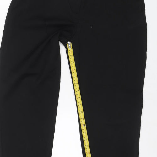Marks & Spencer Women Black Size 12 Regular Straight Dress Trousers