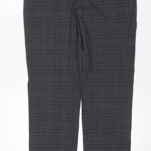 Marks & Spencer Men's Grey Check 32 Regular Dress Trousers