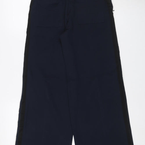 Marks & Spencer Women Blue UK 6 Wide-Leg Jogger Trousers Green Stripe