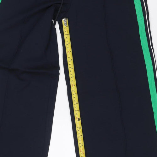 Marks & Spencer Women Blue UK 6 Wide-Leg Jogger Trousers Green Stripe