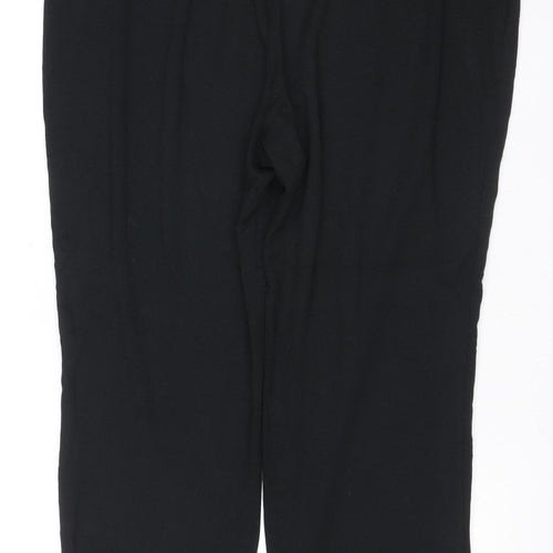 Marks and Spencer Women's Black Size 18 Short Straight Leg Stretch Trousers