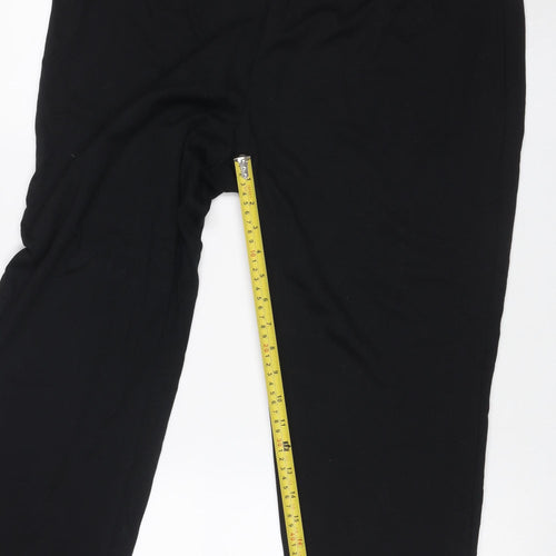 Marks and Spencer Women's Black Size 18 Short Straight Leg Stretch Trousers