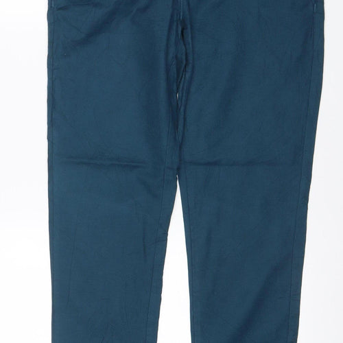 Fat Face Women’s Blue Size 12 Straight Linen Blend Jeans