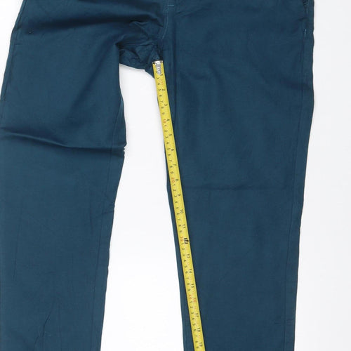 Fat Face Women’s Blue Size 12 Straight Linen Blend Jeans
