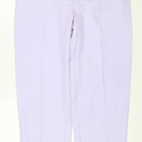 M&S Womens Purple UK 16 Elastic Waist Straight Trousers