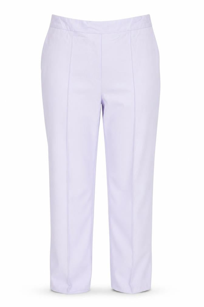 M&S Womens Purple UK 16 Elastic Waist Straight Trousers