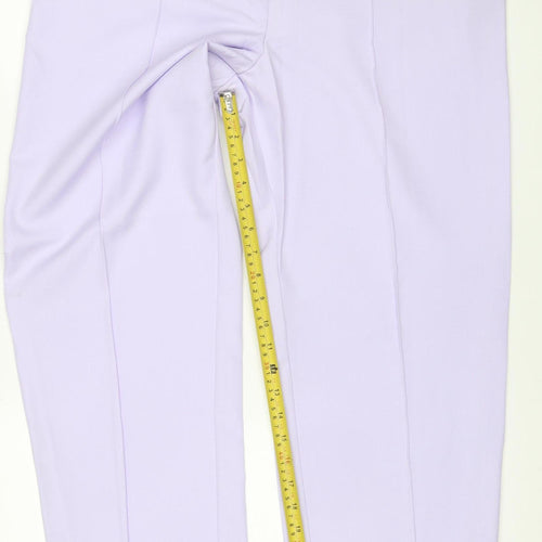 M&S Womens Purple UK 16 Elastic Waist Straight Trousers