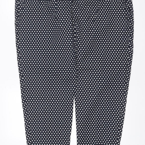 M&S Collection Women’s Black White Polka Dot Straight Trousers UK 20