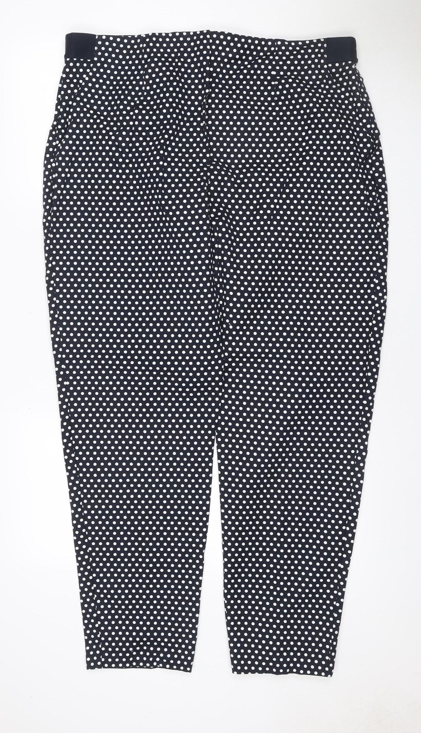 M&S Collection Women’s Black White Polka Dot Straight Trousers UK 20