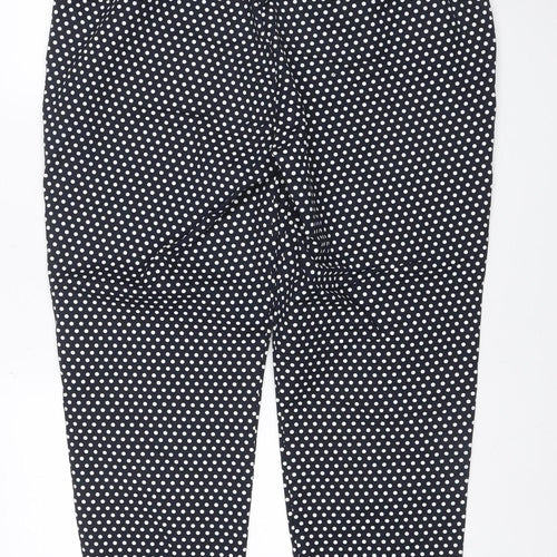 M&S Collection Women’s Black White Polka Dot Straight Trousers UK 20