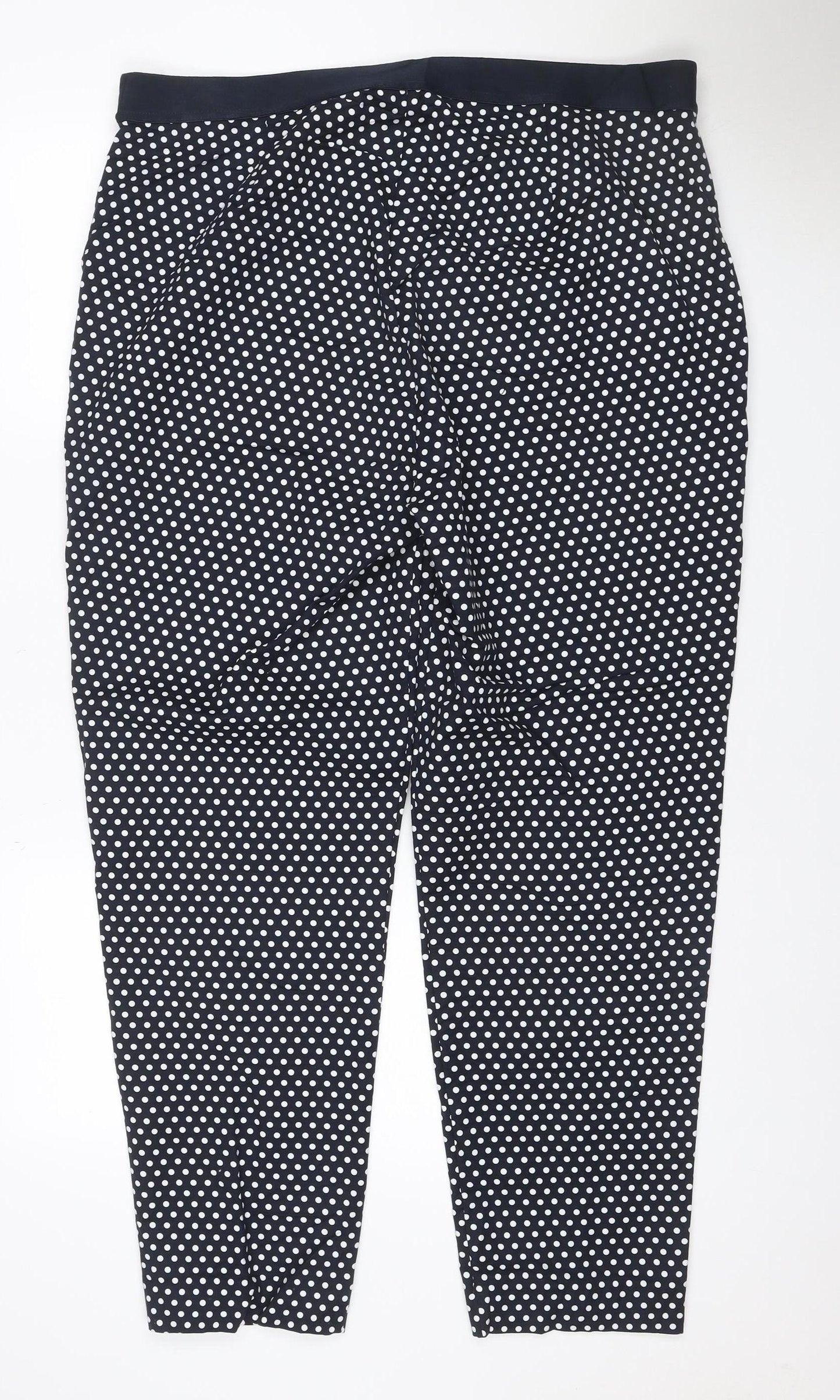 M&S Collection Women’s Black White Polka Dot Straight Trousers UK 20