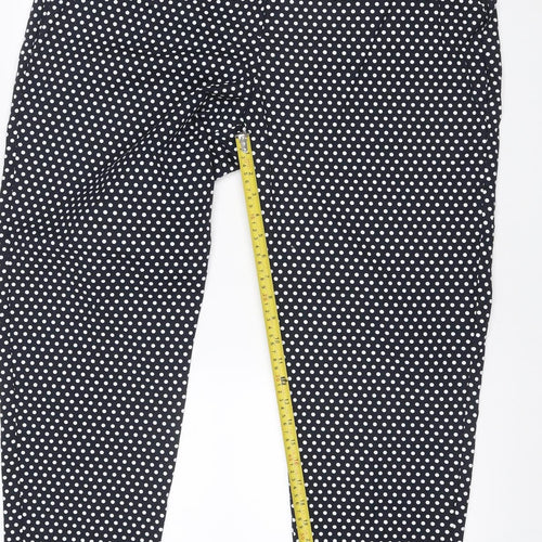 M&S Collection Women’s Black White Polka Dot Straight Trousers UK 20