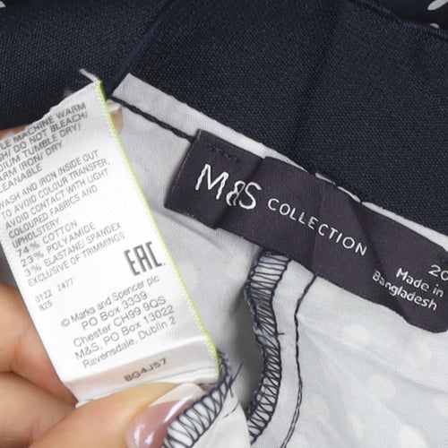 M&S Collection Women’s Black White Polka Dot Straight Trousers UK 20