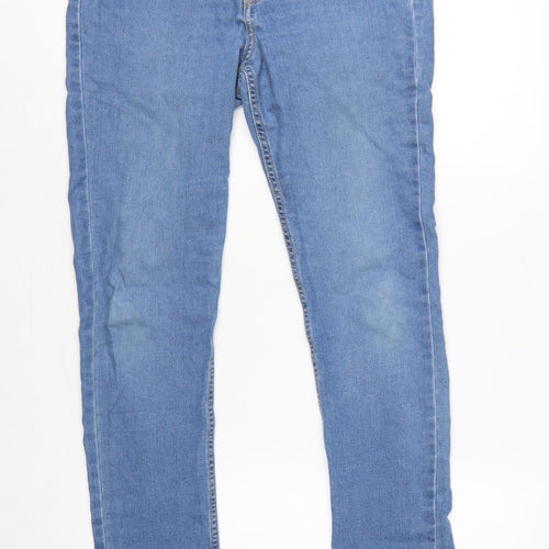 H&M Women Blue UK 14 Skinny Ankle Mid Rise Stretch Jeans