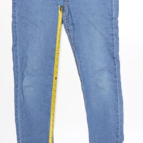 H&M Women Blue UK 14 Skinny Ankle Mid Rise Stretch Jeans