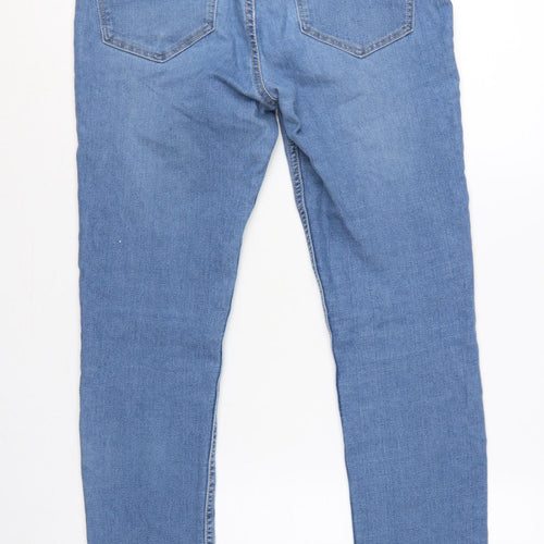 H&M Women Blue UK 14 Skinny Ankle Mid Rise Stretch Jeans