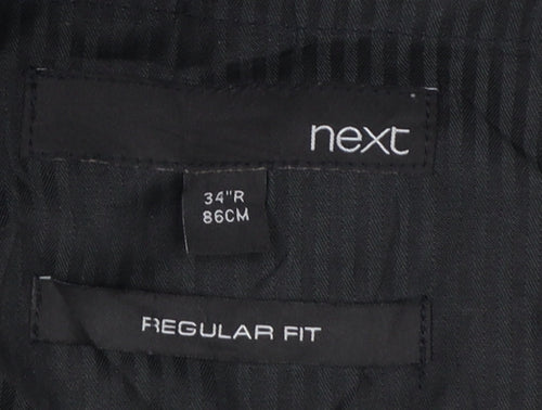 Next Men’s Black Pinstripe Regular Fit Dress Trousers 34R
