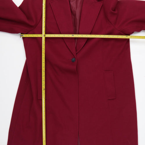 George Women’s Red Size 24 Long Single-Breasted Lined Overcoat