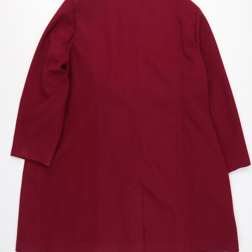 George Women’s Red Size 24 Long Single-Breasted Lined Overcoat