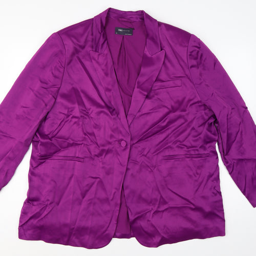 Marks & Spencer Women Purple UK 24 Tuxedo Blazer Shawl Lapel Viscose