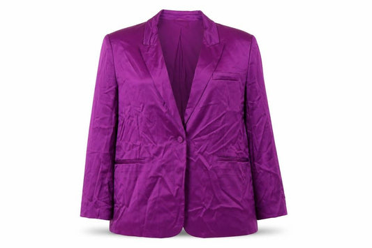 Marks & Spencer Women Purple UK 24 Tuxedo Blazer Shawl Lapel Viscose