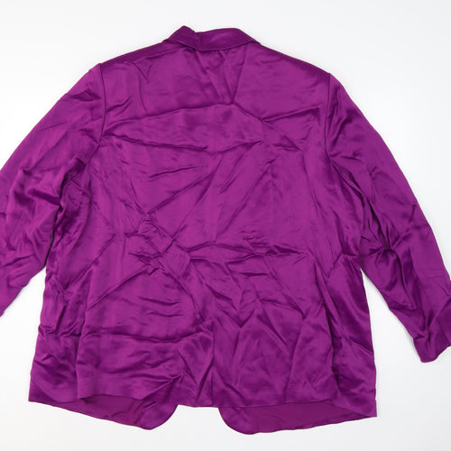 Marks & Spencer Women Purple UK 24 Tuxedo Blazer Shawl Lapel Viscose