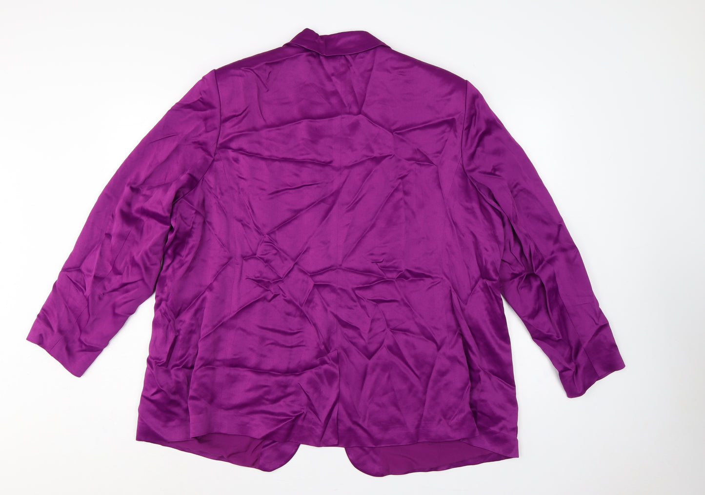 Marks & Spencer Women Purple UK 24 Tuxedo Blazer Shawl Lapel Viscose