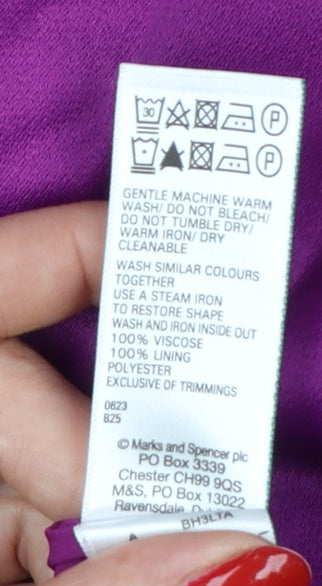 Marks & Spencer Women Purple UK 24 Tuxedo Blazer Shawl Lapel Viscose