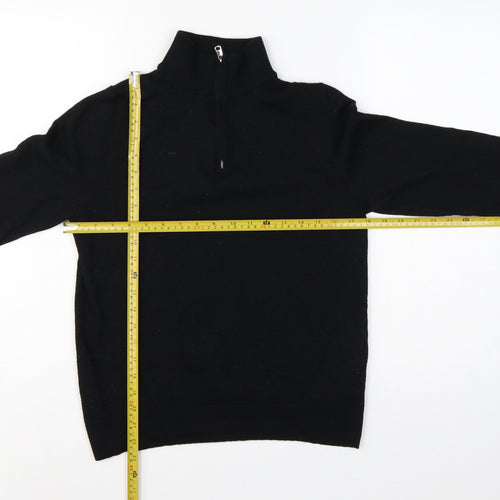 Autograph Men’s Black M Merino Wool 1/4 Zip High Neck Jumper
