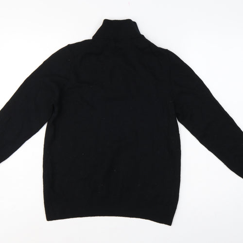 Autograph Men’s Black M Merino Wool 1/4 Zip High Neck Jumper