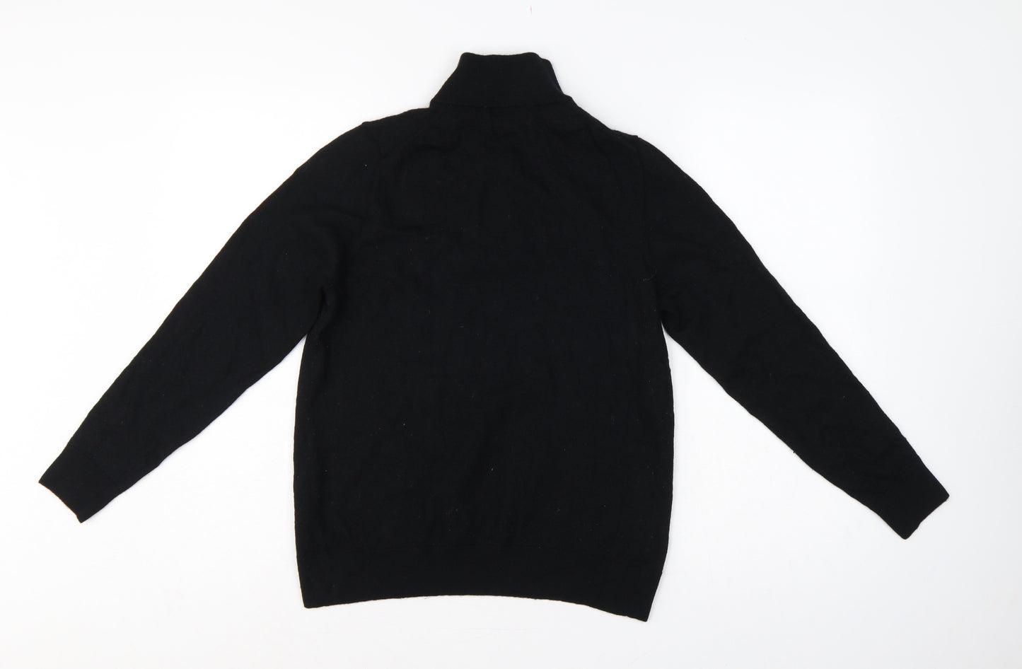 Autograph Men’s Black M Merino Wool 1/4 Zip High Neck Jumper