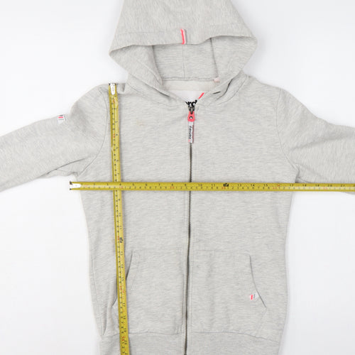 Superdry Women Grey S Full Zip Hooded Logo Fleece Hoodie